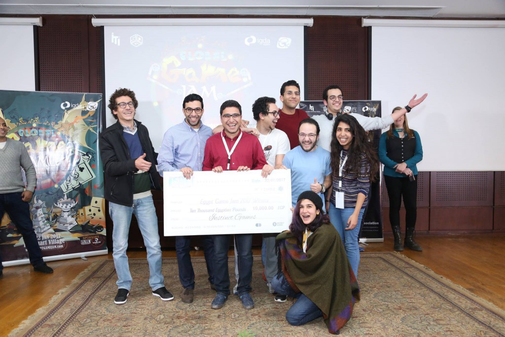 Null Team winning the 2017 Global Game Jam award